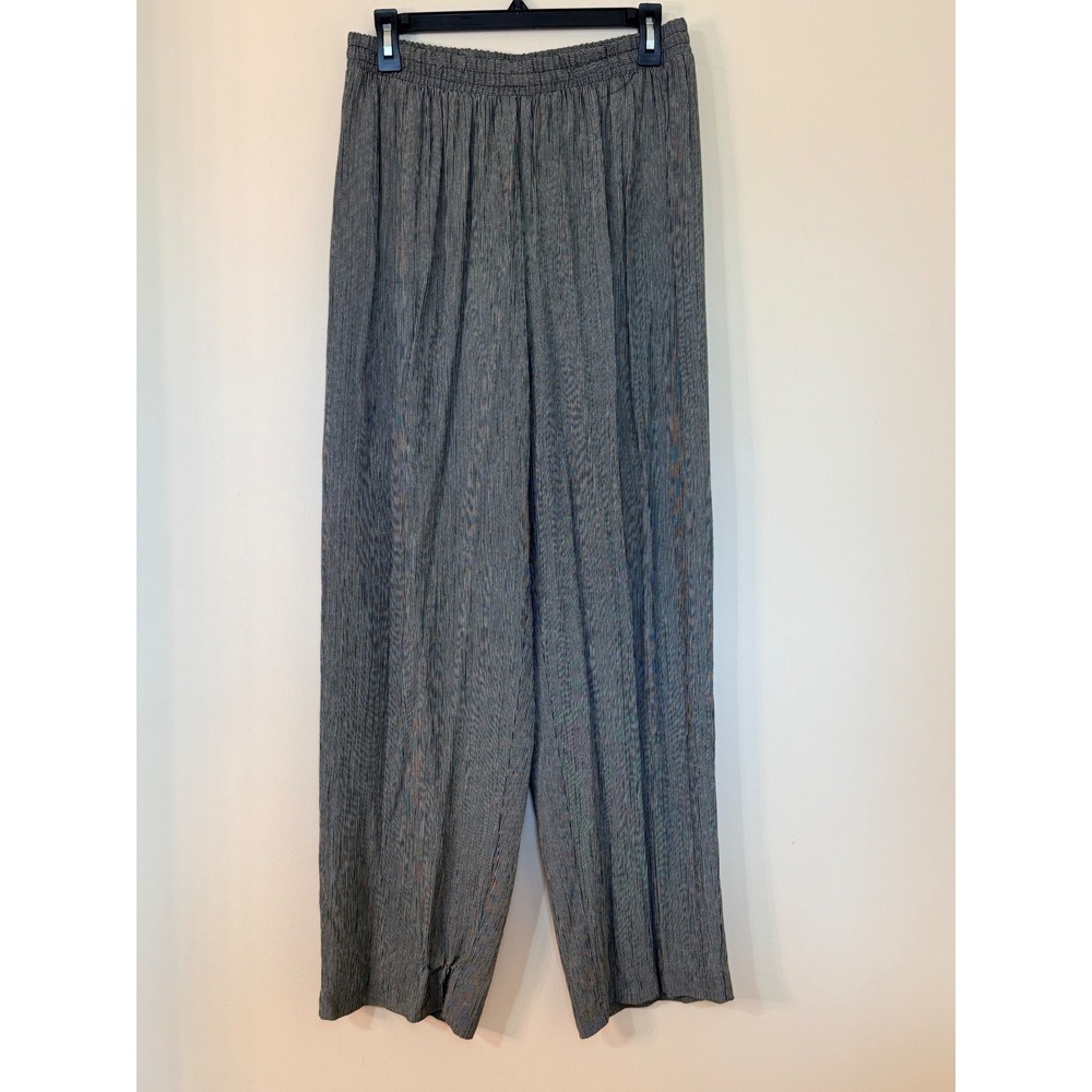 Norton McNaughton Vintage Wide Leg Pinstripe Pants Blue White Size 12 USA Made